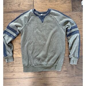 Z Supply Raglan Sweatshirt Minimalist Olive Green with Stripe